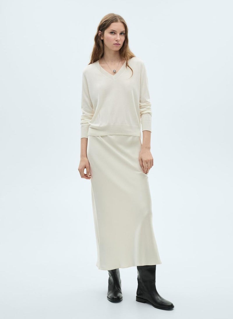 MANGO - V-Neck Knit Sweater - Image 1