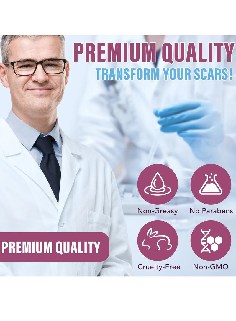 VOGSIG Silicone Scar Gel for Damaged Skin Dead Skin Elimination Surgery Scar Burns Acne Scars and Pregnancy Lines Deeply Moisturize Hydrates Smooths New and Old Scars Scar Removal Cream Gel 30g - Image 4