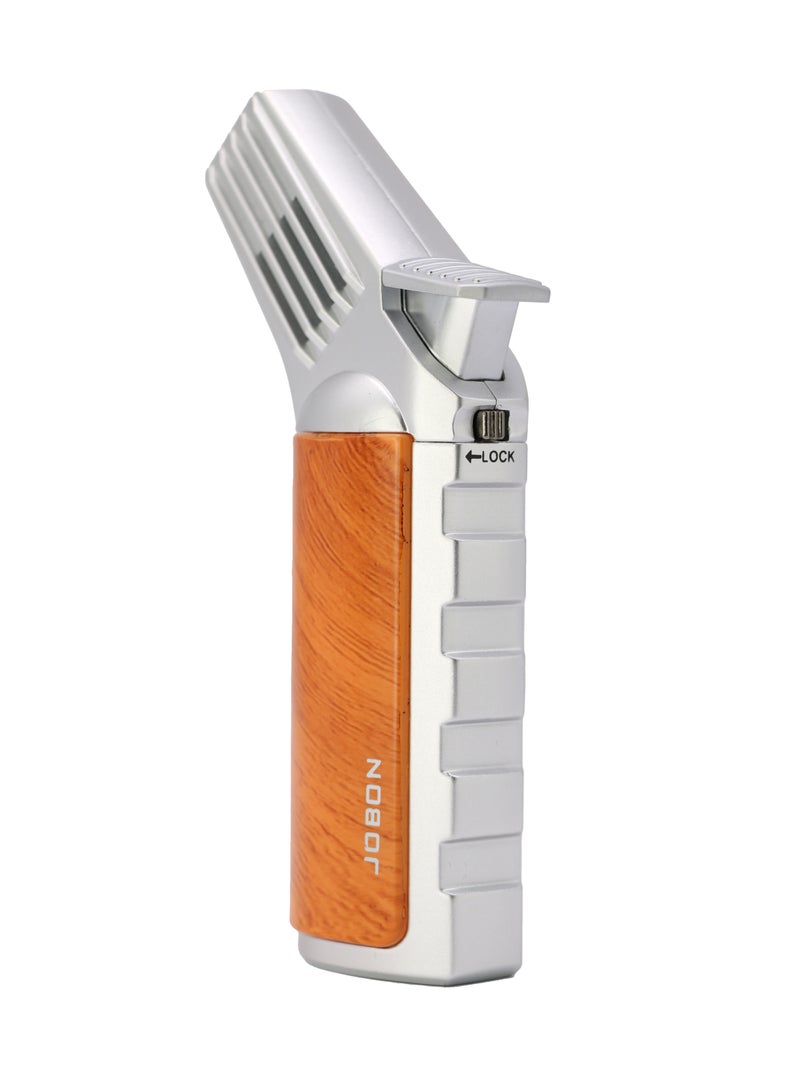 Jobon Torch Lighter with Security Lock Metal Butane Lighter Single Jet Blue Flame Refillable For BBQ and Candle Use - Image 1