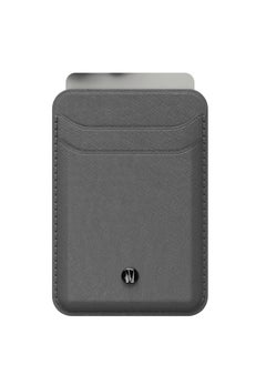 LEVELO Bond Genuine Leather Magsafe Wallet - Grey  - Image 1