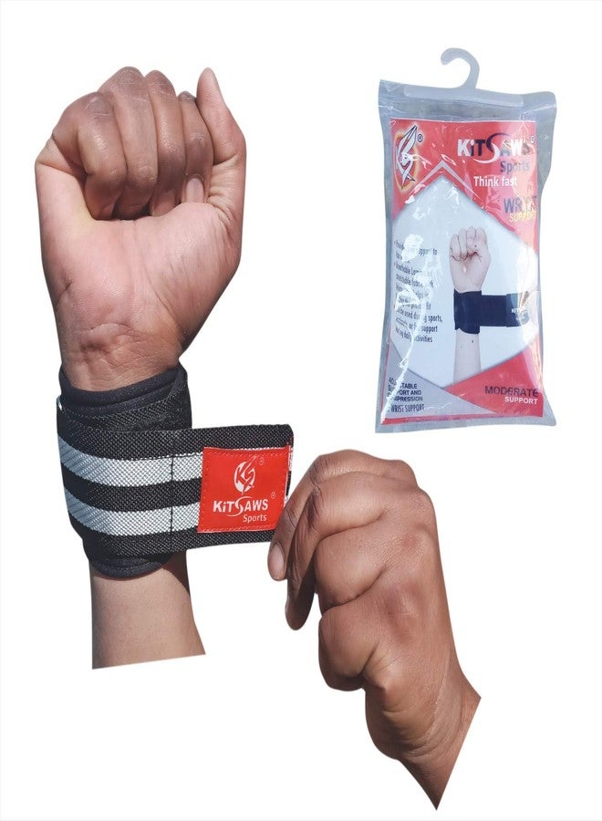KITSAWS Sports Wrist Support | Breathable Compression Sleeve with Non-Slip Grip for Weightlifting, Powerlifting, Gym, Sports & Everyday Wrist Pain Relief (Single)