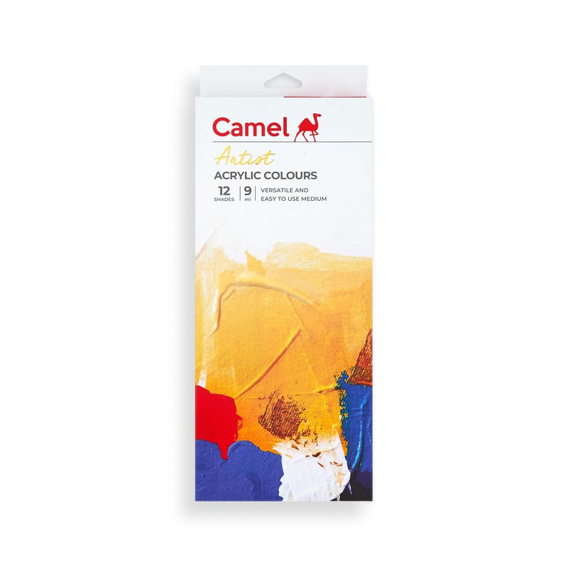 Camel Camlin Kokuyo Acrylic Color Box - 9ml Tubes, 12 Shades - Image 4