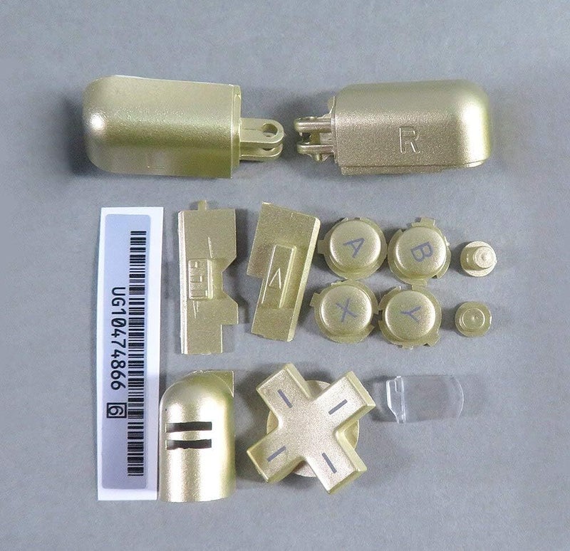 A B X Y L R D Pad Cross Button Full Button Set Replacement for Nintendo DS Lite NDSL Buttons Console (Gold)