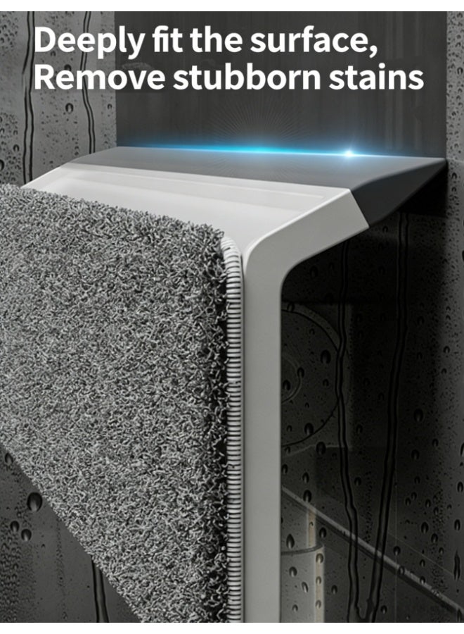 فرشاة تنظيف متعددة الوظائف 3 في 1 - لوحة بعرض 27 سم، عمود قابل للتمديد من الفولاذ المقاوم للصدأ، ممسحة مثبتة على الحائط للحمام والأرضيات والنوافذ والزجاج - لا تترك أثراً للماء ولا تسبب تشابك الشعر - Image 5