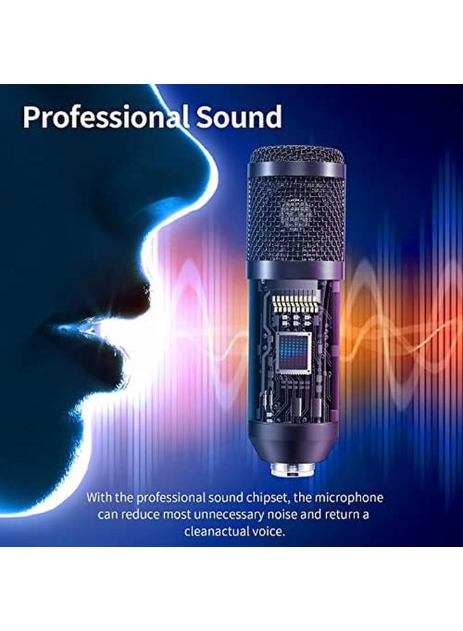 إيروريكس ميكروفون ألعاب USB للكمبيوتر الشخصي لبث البودكاست، ميكروفون احترافي مكثف كهربائي 192 كيلو هرتز 24 بت مع مجموعة شرائح صوتية وذراع قابل للتعديل لبث البودكاست في الاستوديو والغناء - Image 3