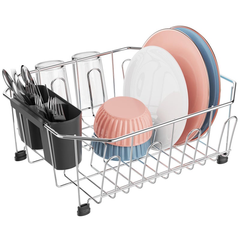 iSPECLE Small in Sink Dish Drying Rack Stainless Steel Compact Inside Sink Dish Drainer for RV Apartment Kitchen Rust Resistant 116 W x 134 L Silver - Image 2