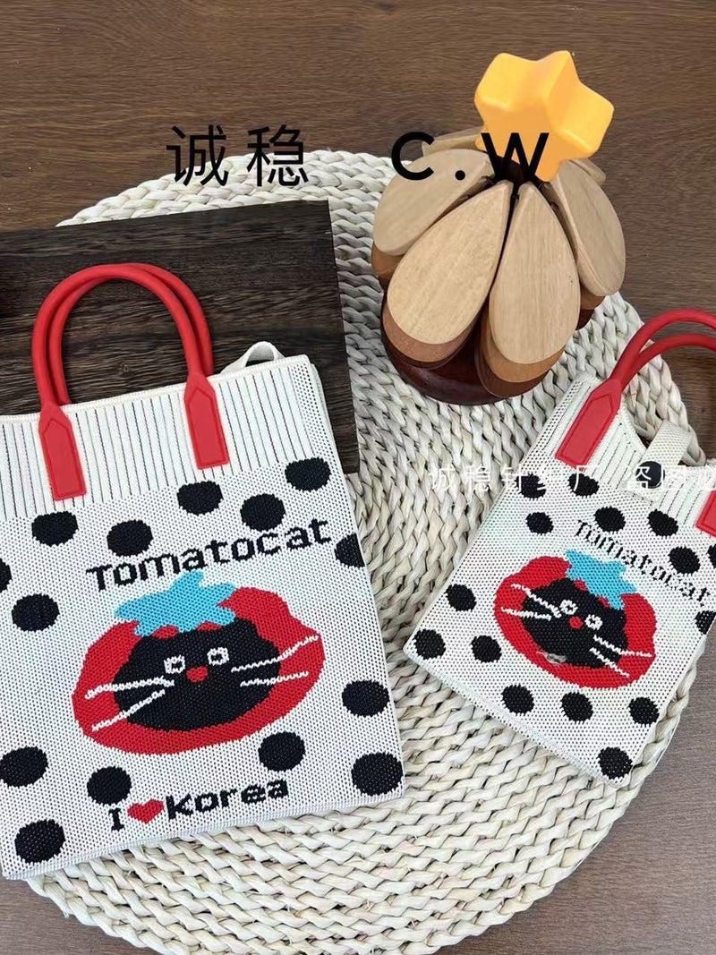 High-End Mobile Phone Bag, New Cartoon Knitted Bag, Dopamine Color Handbag, Niche Versatile Shoulder Crossbody Bag - Image 5