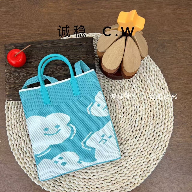 High-End Mobile Phone Bag, New Cartoon Knitted Bag, Dopamine Color Handbag, Niche Versatile Shoulder Crossbody Bag - Image 1