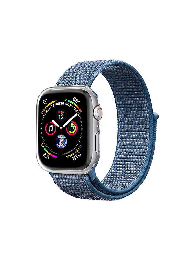 O Ozone Nylon Sport Strap For Apple Watch Series 10 9 8 7 6 5 4 SE , 38/40/41/42mm Soft Breathable Adjustable Sport Band - Cape Cod Blue - Image 1
