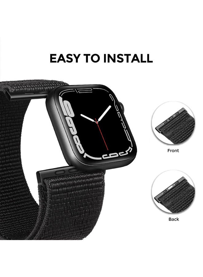 O Ozone Nylon Sport Strap For Apple Watch Series 10 9 8 7 6 5 4 SE , 38/40/41/42mm Soft Breathable Adjustable Sport Band - Cape Cod Blue - Image 4