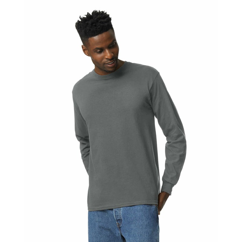 Gildan Men's Ultra Cotton Long Sleeve T-Shirt, Style G2400, Multipack, Charcoal (10-Pack), Medium - Image 2