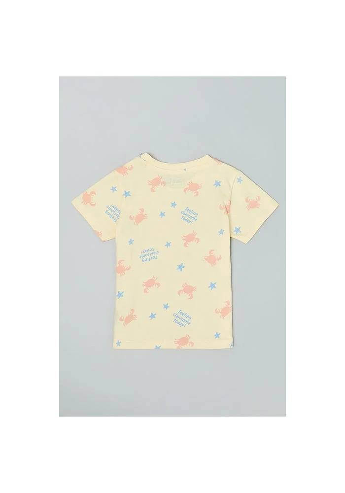 R&b Printed T-Shirt with Crew Neck and Short Sleeves