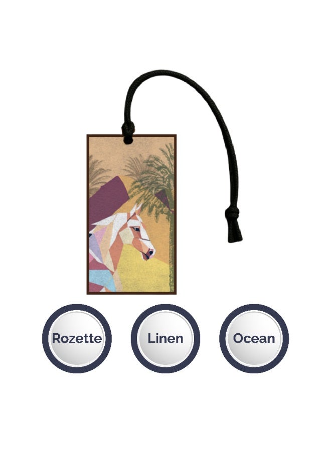 Rozette Rosette Car Air Freshener – Set of 3 (Rozette, Linen & Ocean Scents) | Long-Lasting Luxury Fragrance for Cars | Elegant Hanging Design - Image 3