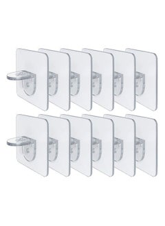 Y&D Punch Free Shelf Support Peg, 12 Piece Self Adhesive Shelves Clips for Kitchen Cabinet Book Shelves-Strong Partition Holders Pin Closet Brackets Clapboard Layer-Load Bearing 10 Pounds  - Image 1
