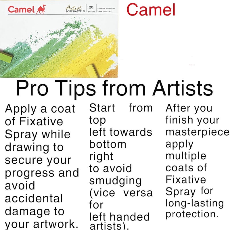 Camlin 20 Shades Artist Soft Pastels With Cutter|Multicolor - Image 3