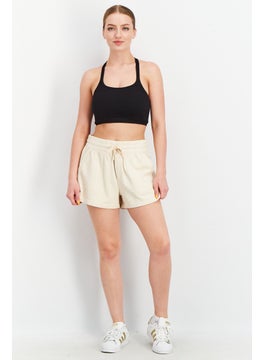 Splendid Women Side Pocket Drawstring Basic Shorts, Beige  - Image 3