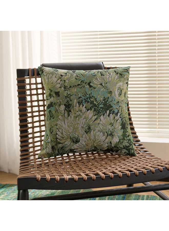 Style Pillowcase Monet Garden Oil Painting Jacquard Soft Bag Cushion Living Room Cushion Sofa Pillow Customization