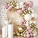 MEBAY Pink White Gold Balloons Arch Kit 155Pcs Dusty Pink Matte White Metallic Gold Balloon Garland for Birthday Bridal Baby Shower Wedding Confession Proposal Party Decorations - Image 2