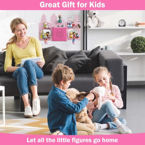 Demao Storage Shelf for Toniebox and Figures, Metal Figure Shelf for Tonies Storage,43x30cm Wall Magnetic Shelves Store Up to 20-30 pcs,Metal Display Rack in Children's Room Decoration- Pink Forest - Image 5
