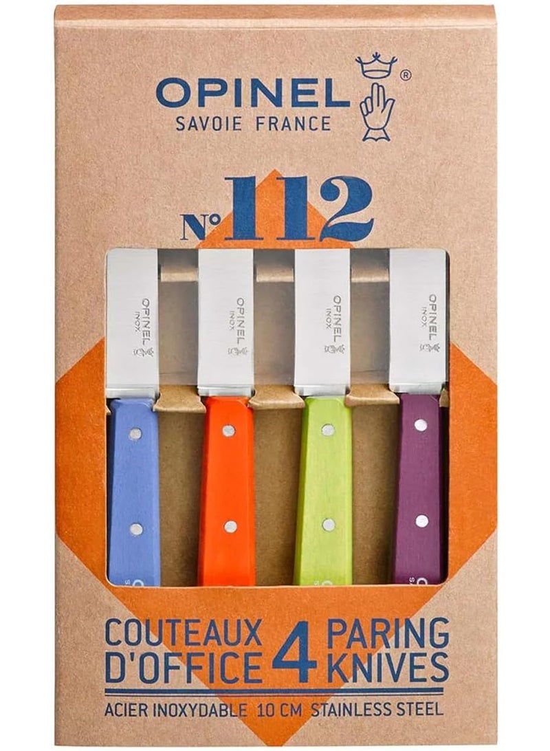 Opinel Classic Stainless Steel Paring Knife Set 4 Pcs No 112 - Image 1