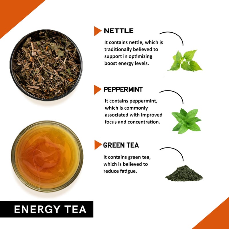Teacurry Energy Tea (6 Month Pack | 180 Tea Bags) - Blend of Herbs for Energy | Get a Refreshing Start to your Mornings - Image 2