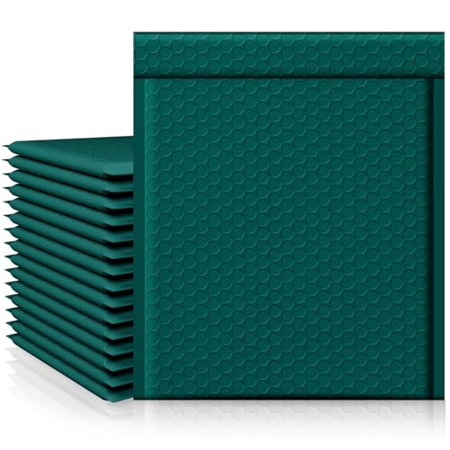Fuxury Forest Green Bubble Mailer #2 Padded Envelopes Self-Seal Adhesive 8.5 x 12 bubble mailers Water Resistant Bubble Envelope for Mailing,Packaging,Small Business 25 Pack - Image 1