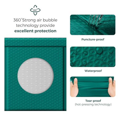 Fuxury Forest Green Bubble Mailer #2 Padded Envelopes Self-Seal Adhesive 8.5 x 12 bubble mailers Water Resistant Bubble Envelope for Mailing,Packaging,Small Business 25 Pack - Image 3