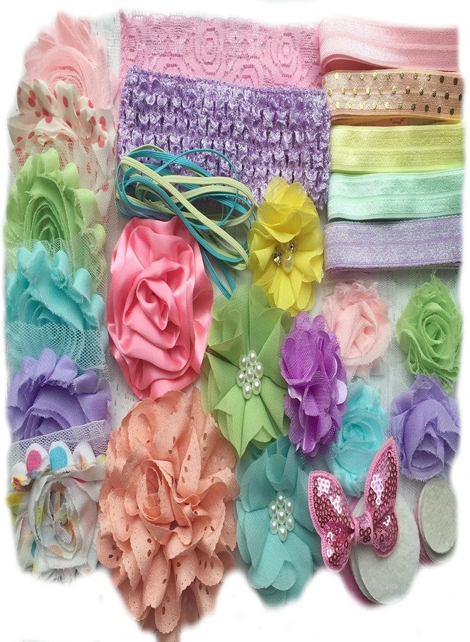 Bowtique Emilee Mini Headband Kit Makes 14 Headbands, DIY Baby Headband Kit - Pastel Rainbow