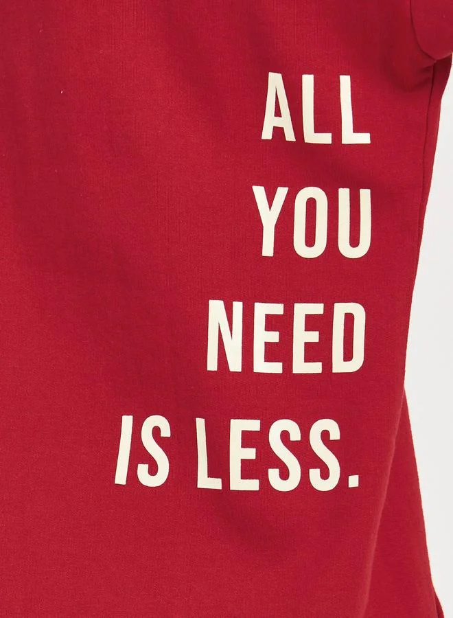Styli Oversized Longline Back Slogan Hoodie