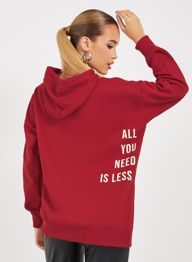 Styli Oversized Longline Back Slogan Hoodie - Image 2