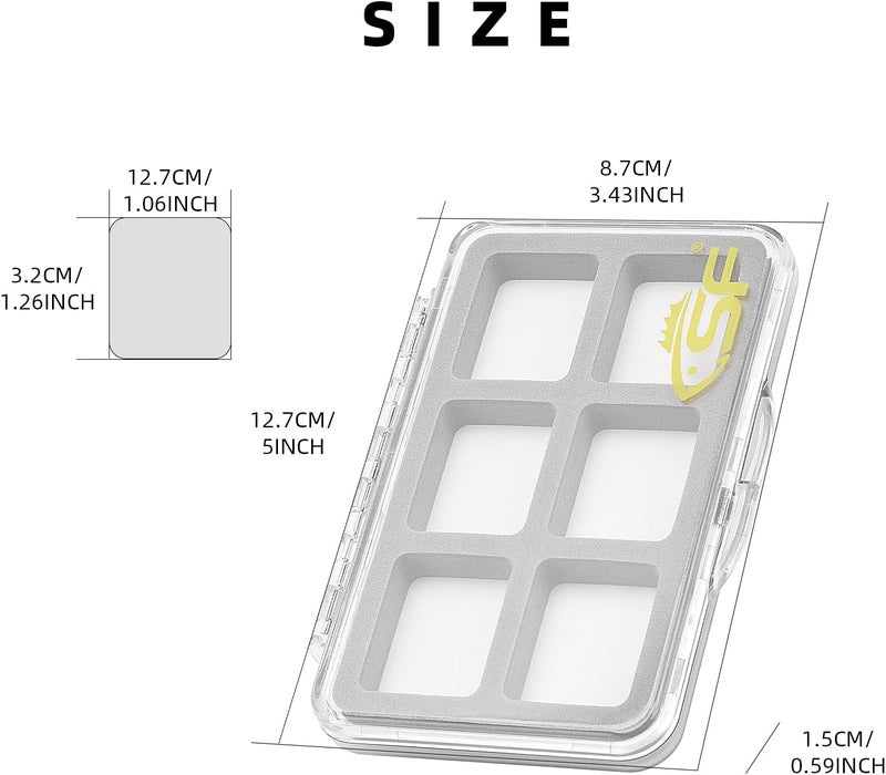 sf. Small Magnetic Fly Box Slim Floatable for Fly Fishing Super Thin Fishing Boxes Clear Multi 6 Compartments Tackle Box Small for Fly Hooks Fly Tying Beads - Image 2