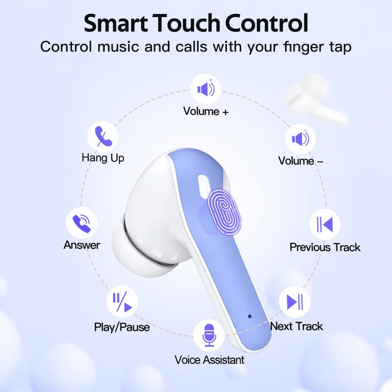 TAGRY Bluetooth Headphones True Wireless Earbuds 60H Playback LED Power Display Earphones with Wireless Charging Case IPX5 Waterproof in-Ear Ear buds with Mic for TV Smart Phone Laptop Computer Sports - Image 4