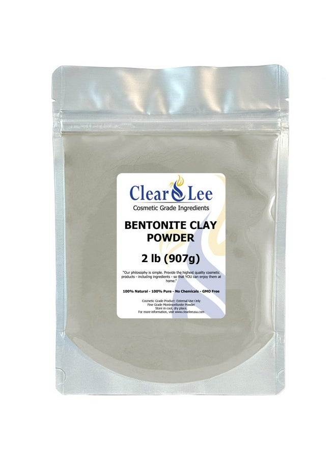 ClearLee - Bentonite Clay Cosmetic Grade Powder 100% Pure Natural Powder Great For Skin Detox Rejuvenation And More Heal Damaged Skin Diy Clay Face Mask (2 Lb) - Image 1