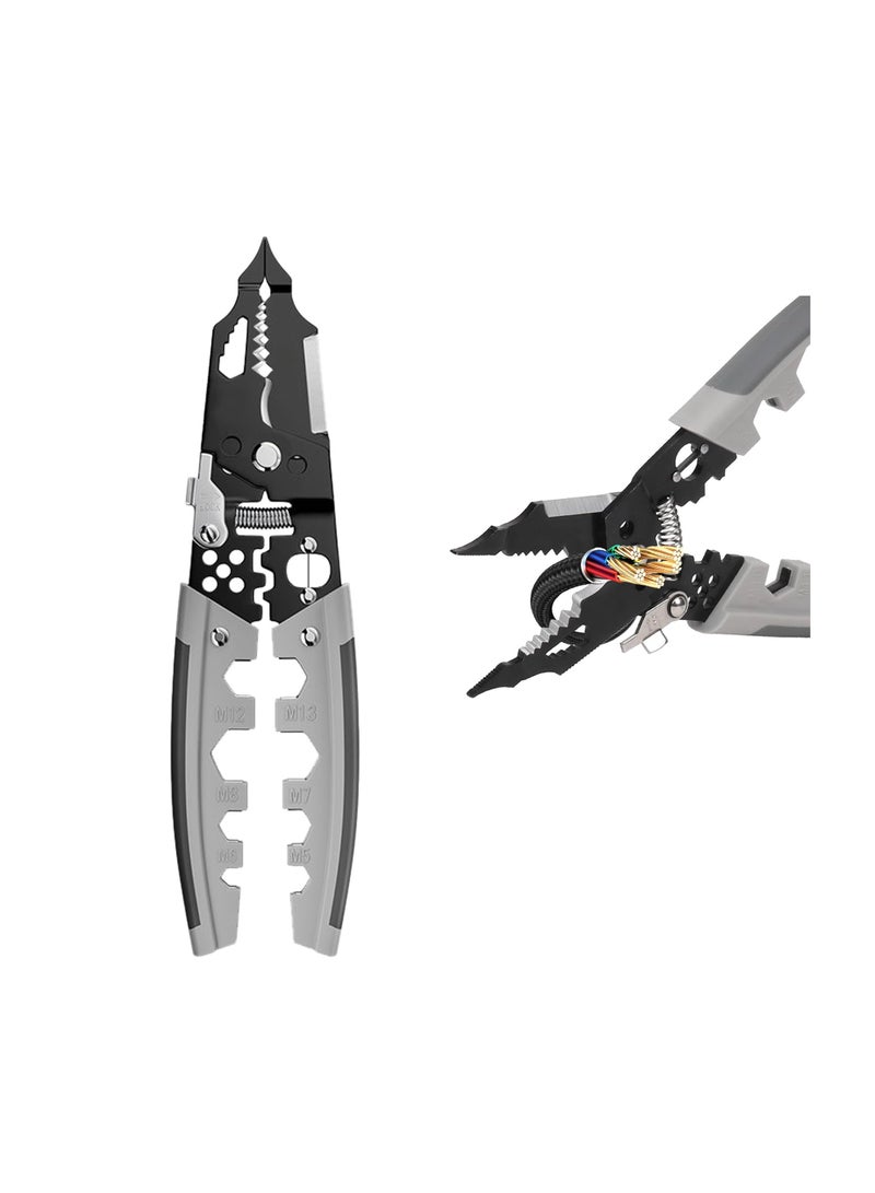 28 in 1 Self-Adjusting Wire Stripper Cutter, Universal Automatic Electrical Wire Strippers for Wire Stripping, Cable Cutting, Crimping Tool from 10 AWG to 24 AWG, Professional Electrician Pliers Tool - Image 1