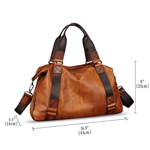 IVTG Genuine Leather Messenger Bag for Men Top Handle Handbag Crossbody Sling Laptop Bag Vintage Travel Business Briefcase (Brown) - Image 4