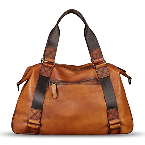 IVTG Genuine Leather Messenger Bag for Men Top Handle Handbag Crossbody Sling Laptop Bag Vintage Travel Business Briefcase (Brown) - Image 3