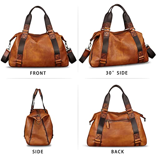IVTG Genuine Leather Messenger Bag for Men Top Handle Handbag Crossbody Sling Laptop Bag Vintage Travel Business Briefcase (Brown) - Image 5