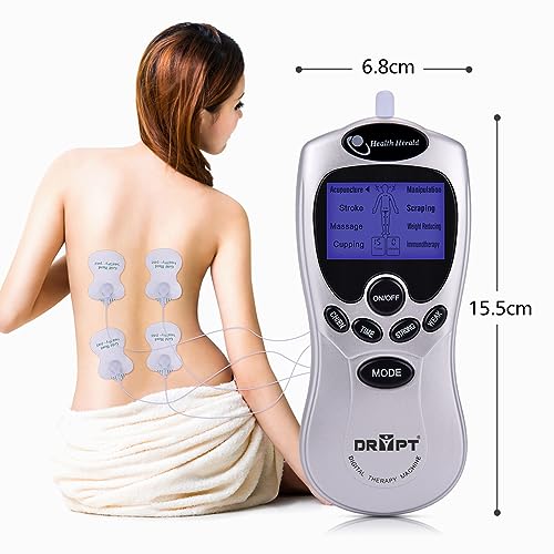 DR PT Digital Therapy Machine Electronic Pulse Massager Muscle Whole_Body Stimulator Tens, 8 Modes With 8 Pads Massager, Silver - Image 2