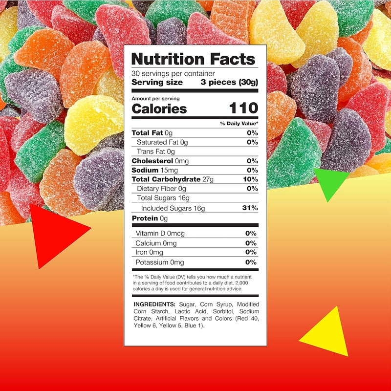 LAETAFOOD Assorted Fruit Slices Candy - 2 Pound Bulk Bag - Image 2