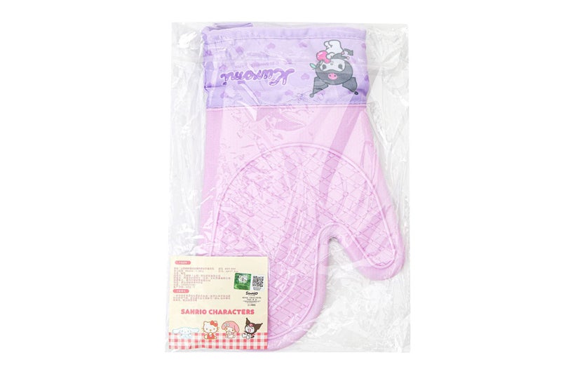 Silicone Oven Mitts Cartoon Printed Heat Resistant Purple KU - Image 1