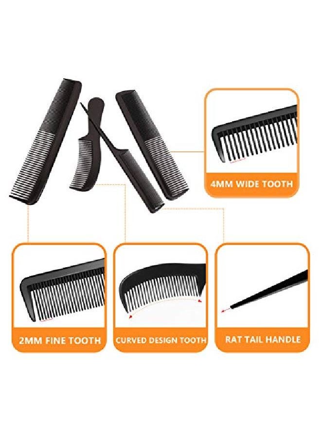 NuAngela Styling Comb Set Cutting Combs Clipper Rat Tail Hair Beard Comb Wide And Fine Tooth Hair Dressing Comb For Women Men Parting Teasing Professional Barber Comb  - Image 3
