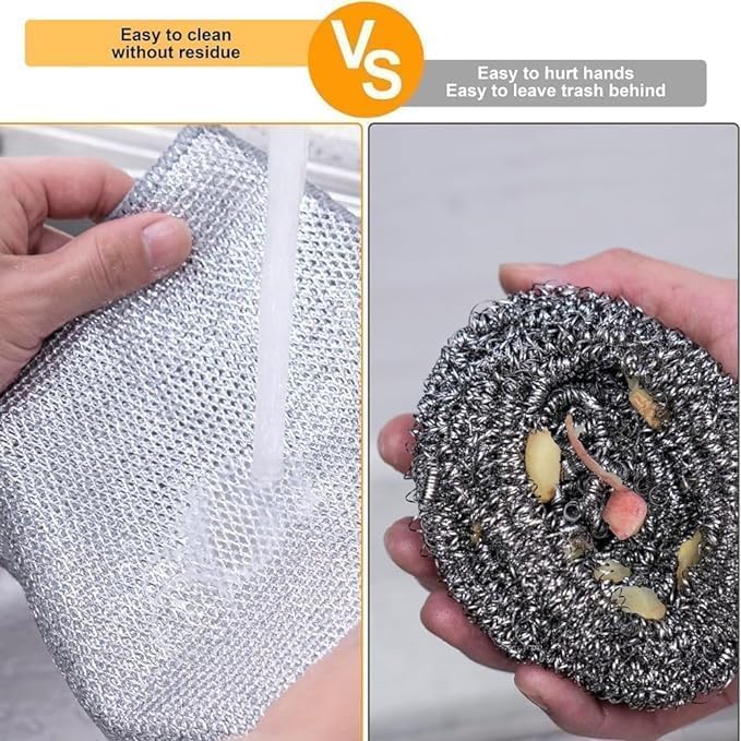 NAMUVA Non-Scratch Steel Wire Dish Wash Cloth Pack of 30, Reusable Mesh Dishwashing Rags for Utensils, Dishes, Sinks & Counters, Wet & Dry Cleaning Scrubber - Image 4