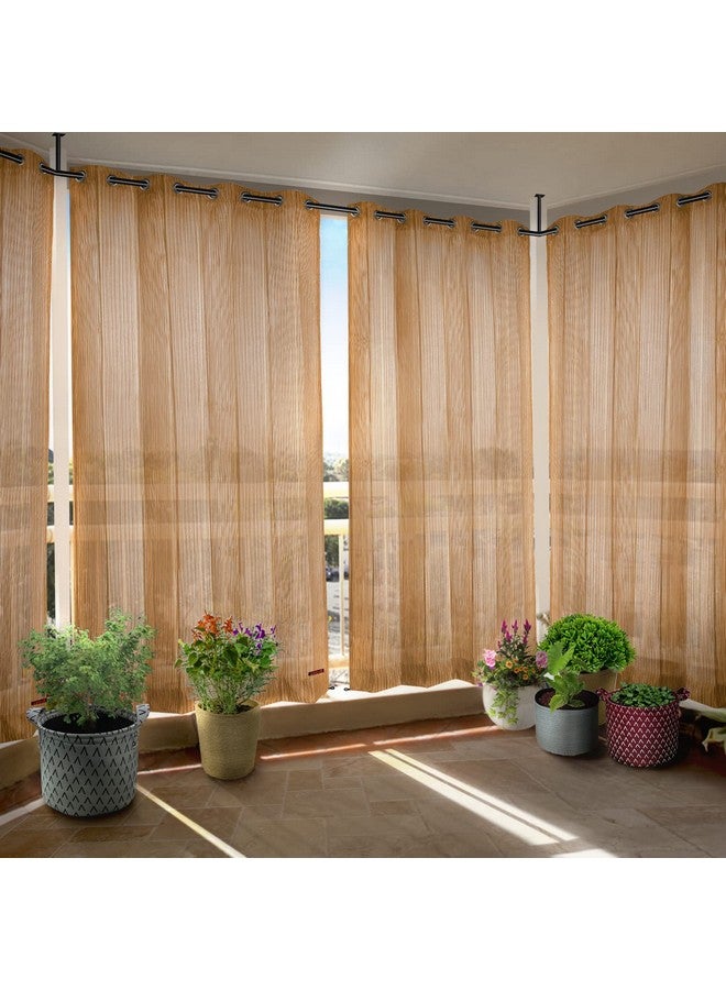 Hippo HIPPO 150 GSM Outdoor Sun Blocking Balcony Eyelet/Grommet Curtains Sun & UV Protection, Light Filtering 9FT Long Door Curtain (3FTX9FT, Beige-Brown, 2 PC) - Image 1