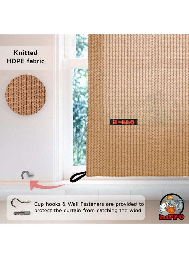 Hippo HIPPO 150 GSM Outdoor Sun Blocking Balcony Eyelet/Grommet Curtains Sun & UV Protection, Light Filtering 9FT Long Door Curtain (3FTX9FT, Beige-Brown, 2 PC) - Image 5