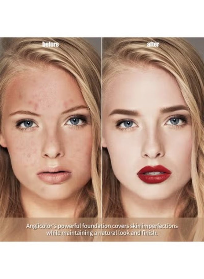 Anglicolor Matte Oil Control Concealer Foundation Flawless Soft Long Lasting Foundation Makeup,Waterproof Full Coverage Face Makeup Strong Concealer Foundation For Oily Acne Skin 103 - Image 3