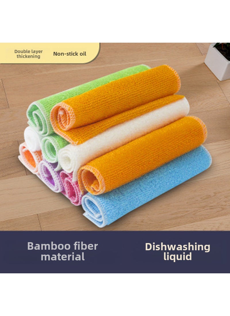 Bamboo Fiber Cleaning Cloth Double-Layer Non-Stick Color 18*23