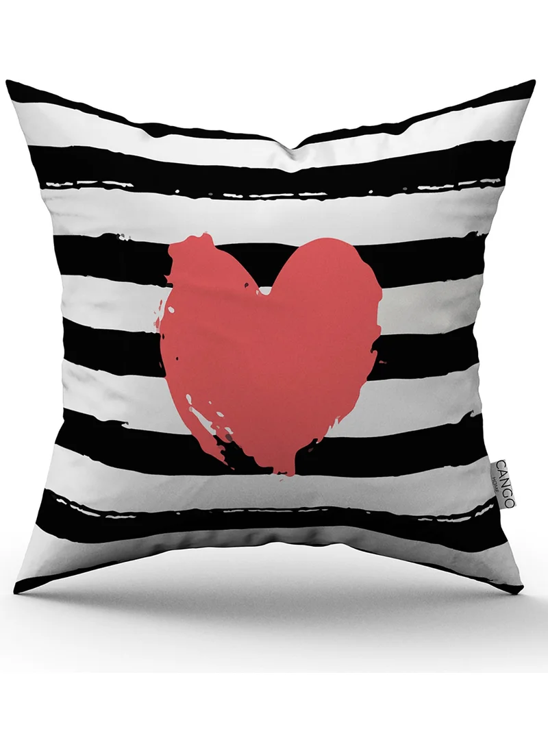 Cango Home White Pink Modern Valentine's Day Themed Digital Printed Throw Pillow Cover CGH946