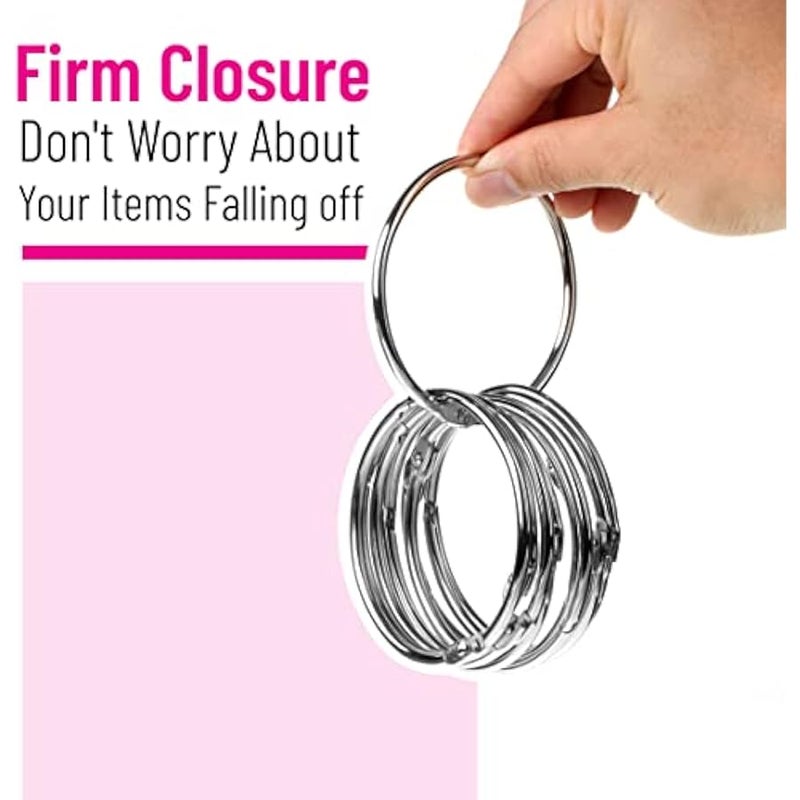 - Loose Leaf Binder Rings, 3 Inch, 10 Pack, Metal Book Rings for Index Cards, Flash Cards, Notebooks - Image 3