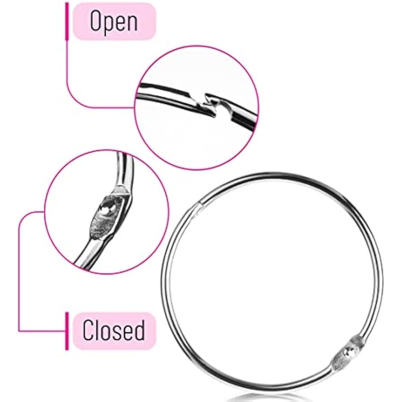 - Loose Leaf Binder Rings, 3 Inch, 10 Pack, Metal Book Rings for Index Cards, Flash Cards, Notebooks - Image 4