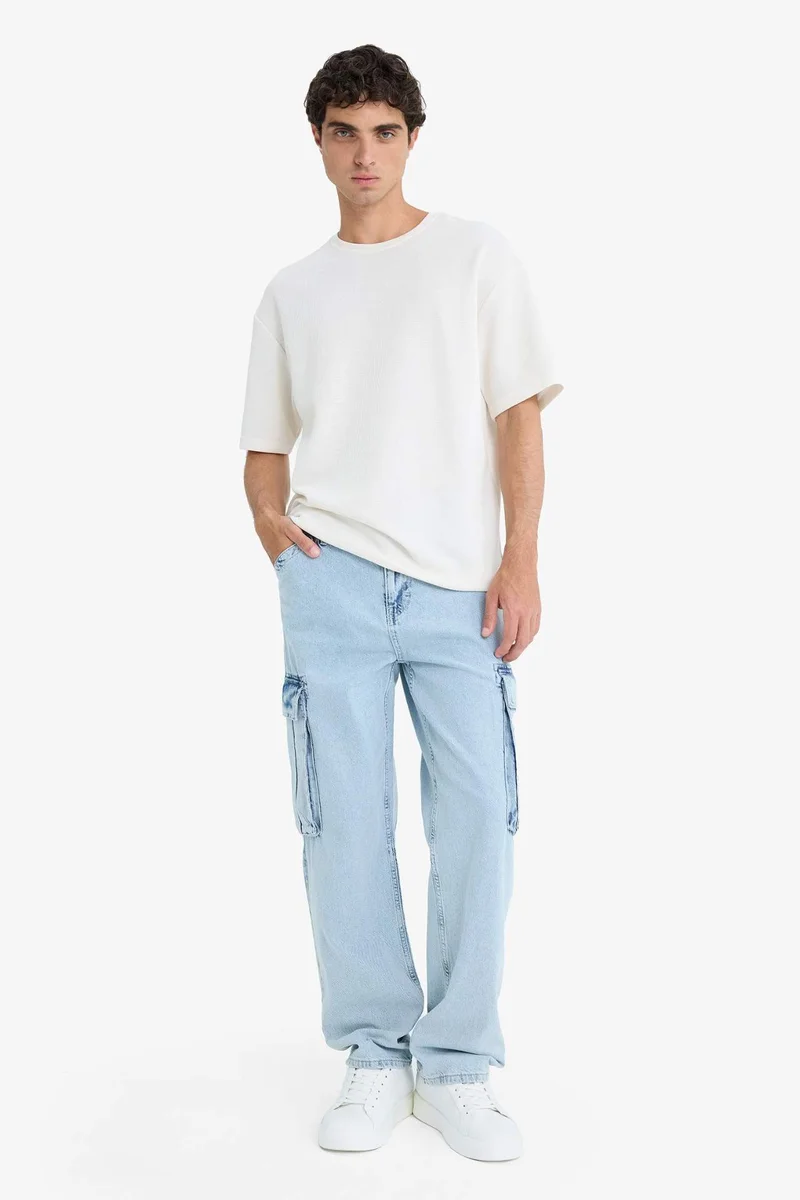 Defacto  Relax Fit Wide Leg Jeans for Men | Best Price UAE